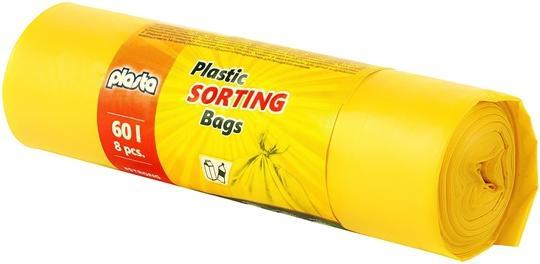Staples Garbage Bags Plasta Yellow 60l 8pcs