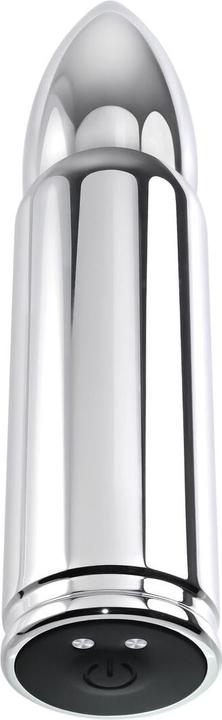 Actual product image Zero Tolerance -Full Metal Love - 7 Powerful Speed & Function Rechargeable Bullet - Silver