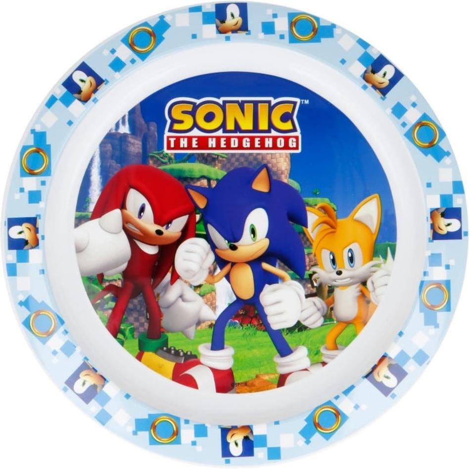 Thumbnail - Tinisu, Kindergeschirr + Kinderbesteck, Sonic Plastik-Teller Kunststoffset für Kinder - Mikrowelle geeignet