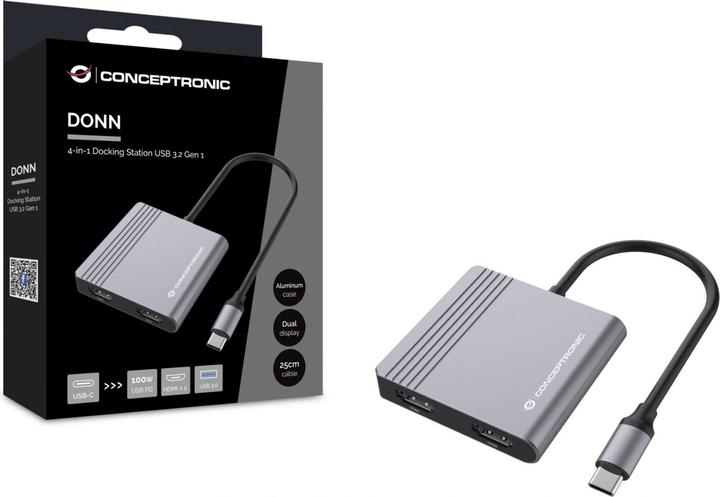 Produktbild Conceptronic 4-in-1 USB 3.2 Gen 1 Docking Station (USB-C, 4 Ports)