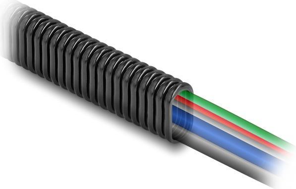 Produktbild Delock Kunststoff Kabelschutzschlauch in Ovalform flexibel 13,6 x 6,3 mm (Kabelschlauch, 1000 cm)