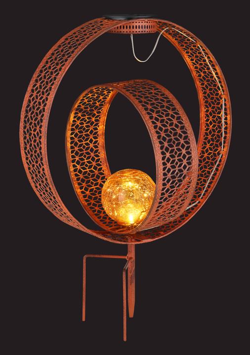 Actual product image Globo Solar Light Metal Rust Look, 1xled (IP44)