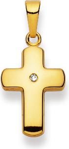 Image du produit Natsumi Schmuck Pendentif croix en or jaune 18K/750 poli avec brillants (750/18 K Or jaune)