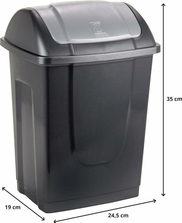 Actual product image Mondex Mülltonne Wiederverwerteter Kunststoff 10 L Anthrazit (10 l)