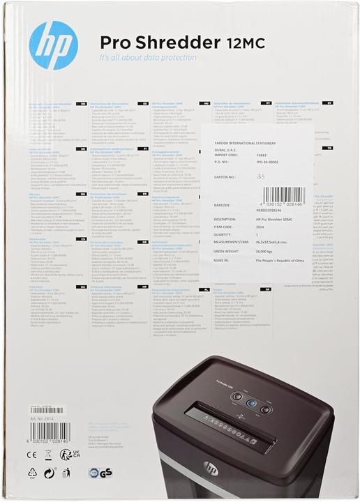 Immagine prodotto HP Pro Shredder 12MC (Taglio delle particelle)