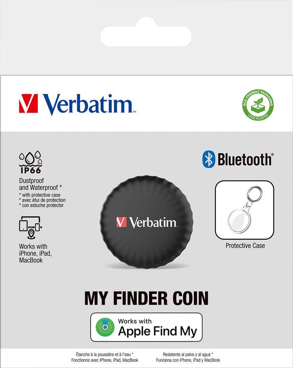 Produktbild Verbatim My Finder Coin, schwarz Bluetooth Item Finder 32133 (iOS)
