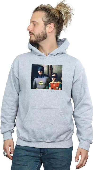 Actual product image Mens Batman TV Series Dynamic Duo Photograph Hoodie (L)