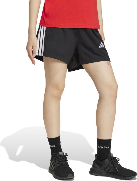 Actual product image adidas Damen Essentials 3-Stripes Cotton Shorts, Black/White, L (L)