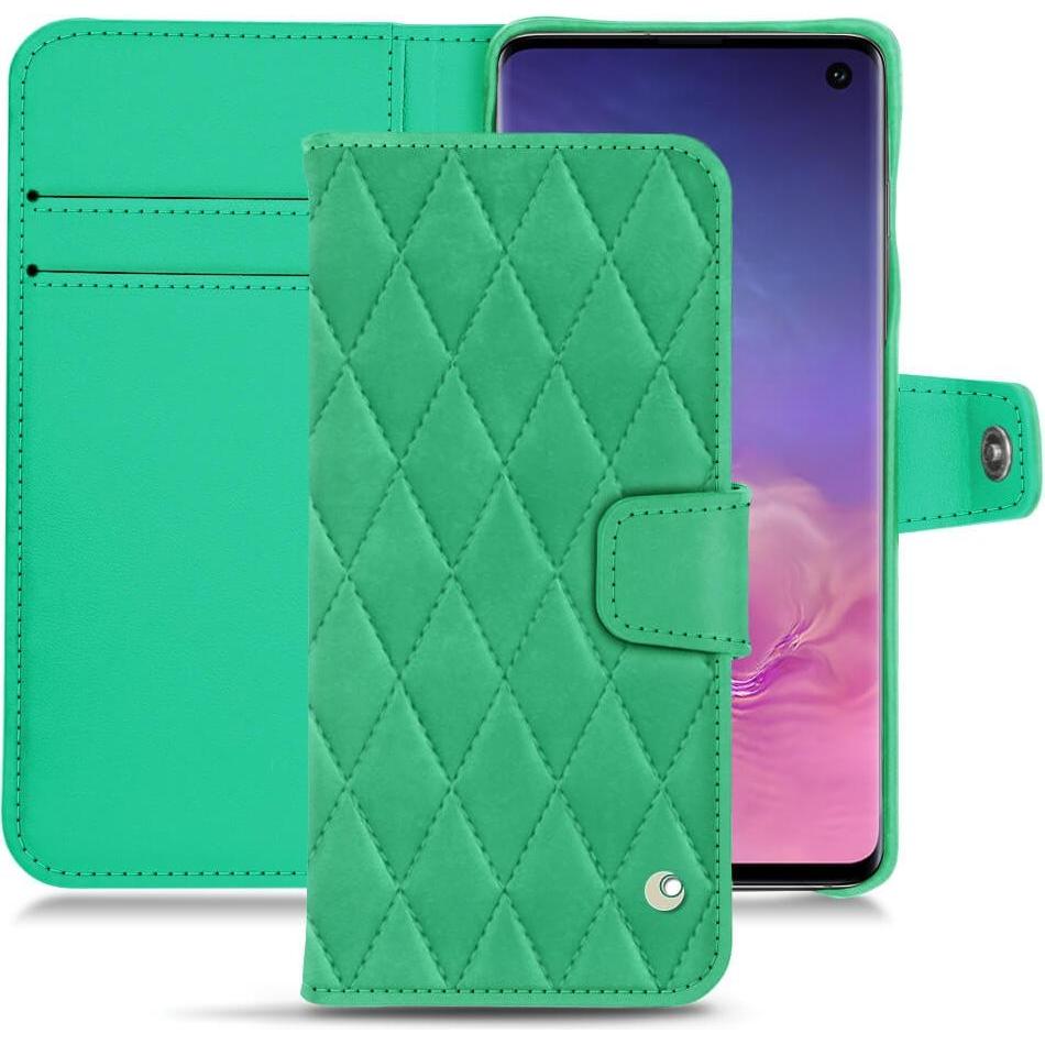 Noreve Lederschutzhülle Wallet (Samsung Galaxy S10+), Smartphone Hülle, Grün