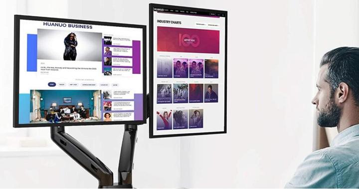 Image du produit Techly Support de bureau pour 2 LCD TV LED 43-81cm 17-32pouces Pince Vérin Noir (Tables, 32", 9 kg)