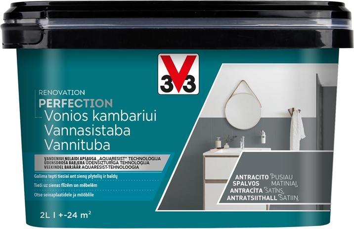 V33 Paint Bathroom Perf Anthracite 2l (Charcoal, 2000 ml)