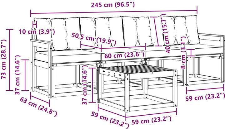 Produktbild vidaXL Outdoor-Sofa