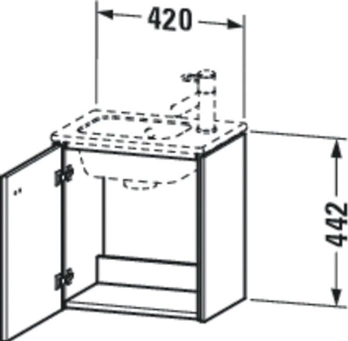 Produktbild Duravit Waschtischunterbau BRIOSO 442x420x289mm G. Frontfarbe TA li we hgl (42 x 29 x 29 cm)