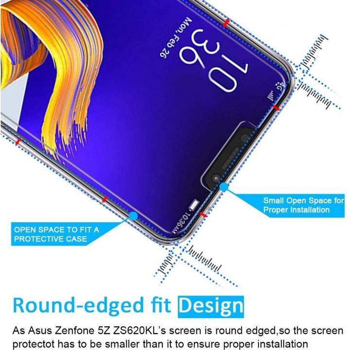 Immagine prodotto Screenguard Asus ZenFone 5 / 5Z Pellicola protettiva in vetro Custodia Design amichevole (1 pz., Asus Zenfone 5 (ZE620KL), Asus Zenfone 5Z)