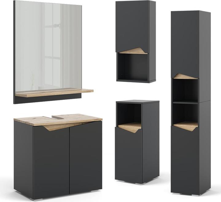 Produktbild Vicco Marelle mit Türen, und offenen Fächern (180 x 30 x 35 cm)