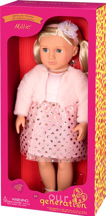 Our Generation Poupée avec robe rose pailletée Millie, BD31252Z