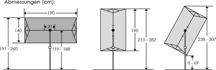Actual product image Schneider Schirme Parasol Schneider Novara 190 x 140 cm nature (1.40 m)