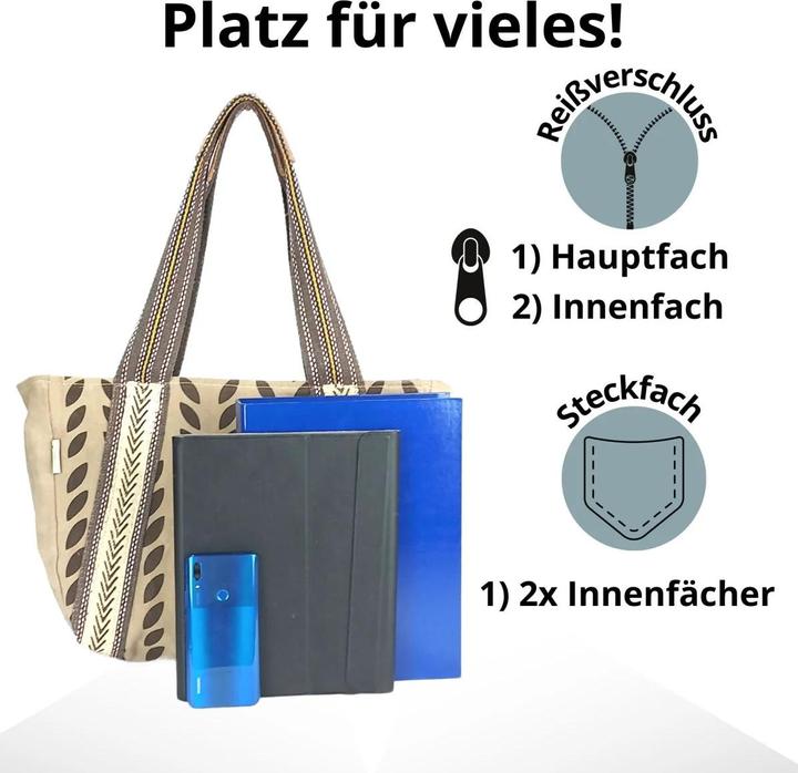 Produktbild Sunsa Schultertasche Handtasche Shopper No.64 Canvas recycelt (14.50 l)
