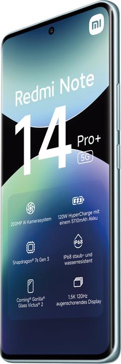 Immagine prodotto Xiaomi Redmi Note 14 Pro+ (256 GB, Blu Gelo, 6.67", Doppia SIM, 5G)