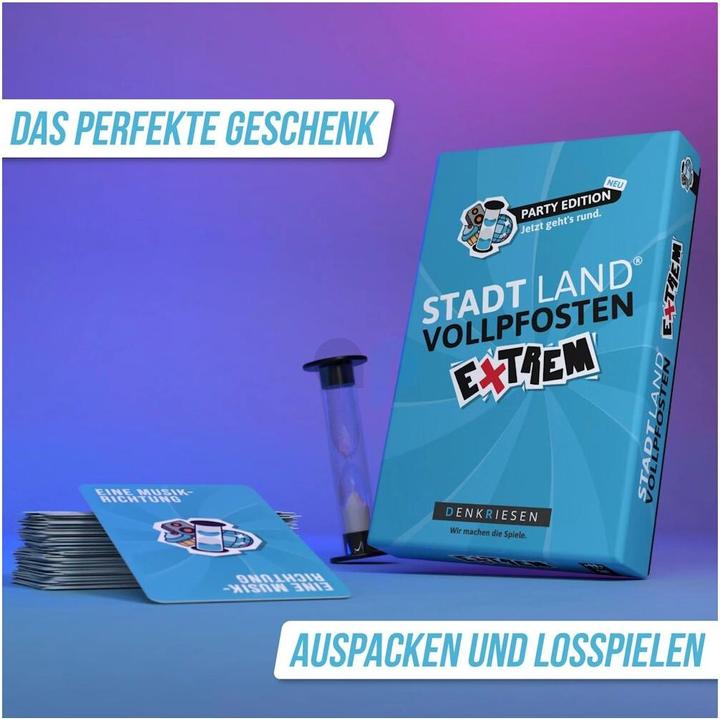 Actual product image Denkriesen STADT LAND VOLLPFOSTEN - EXTREM - Party Edition - "Jetzt geht's rund" (German)