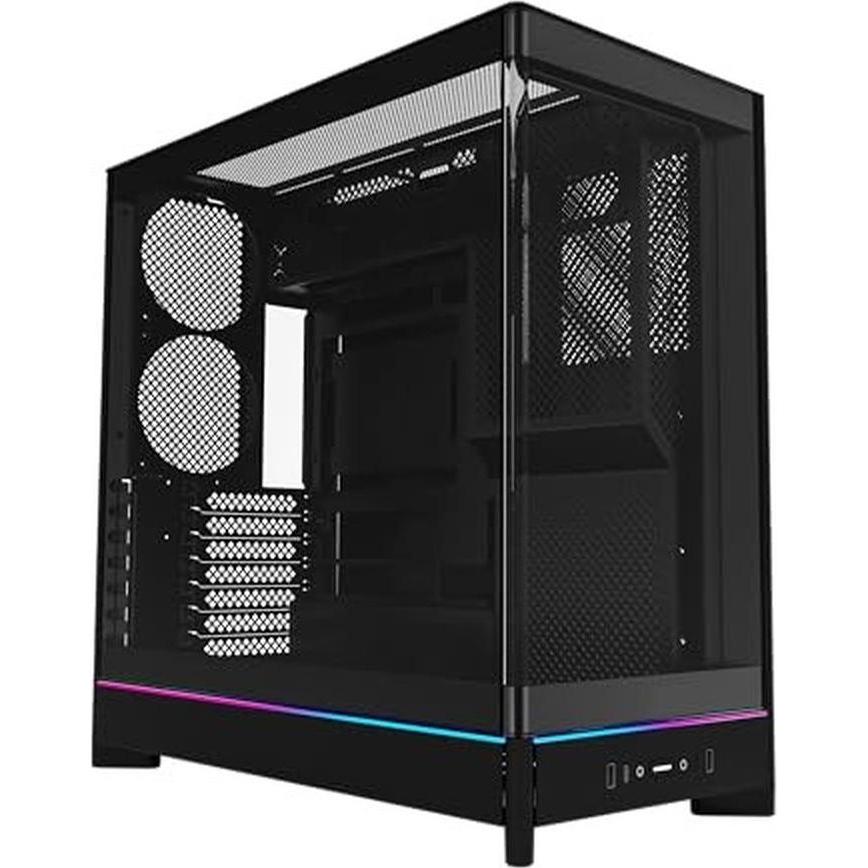 Montech HS02, ATX Mid-Tower PC-Gehäuse, Gaming-PC, High-Airflow, reversibles Layout, stabile gebogen (ATX, mATX, Mini-ITX), Case PC, Bianco