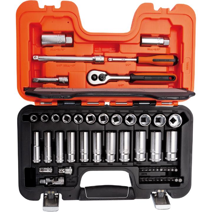 Actual product image Bahco 33 Piece Long SOCKET SET 3/8 STD+DEEP (19 mm, 12 mm, 14 mm, 22 mm, 10 mm, 18 mm, 17 mm, 11 mm, 15 mm, 13 mm)
