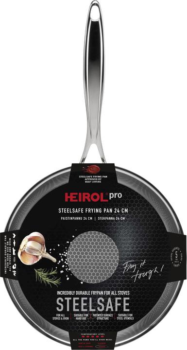 Actual product image Heirol Pro Steelsafe Frying Pan, stainless steel + non-stick coating, 24 cm (24 cm, Pot, Stainless steel)