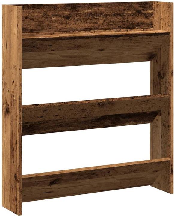 Actual product image vidaXL Schuhregal Wandmontage Altholz-Optik 80x18x90 cm Holzwerkstoff (80 x 18 x 90 cm)