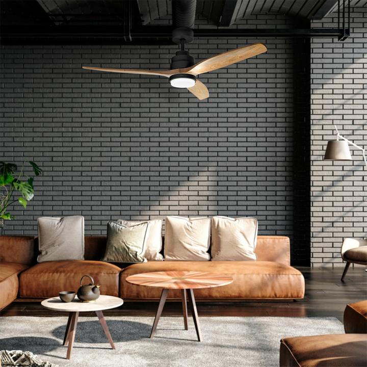Immagine prodotto Ufesa Ventilatore Da Soffitto Nepal Inox/Rovere 132cm LED (50.40 dB)