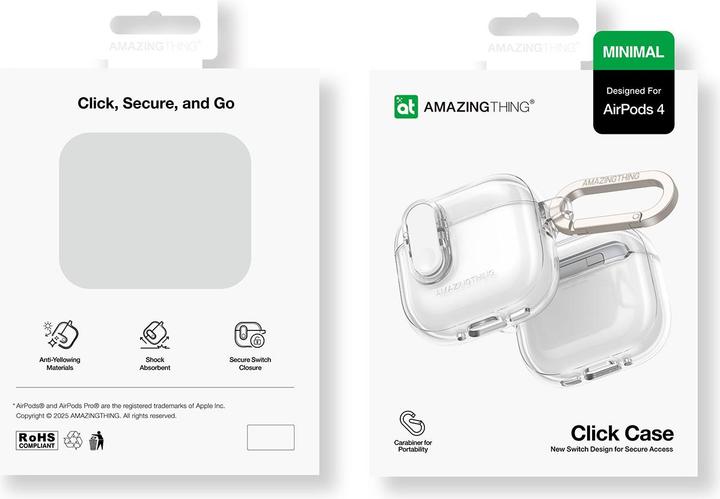 Actual product image Amazingthing Minimal Case für AirPods 4 – Transparent