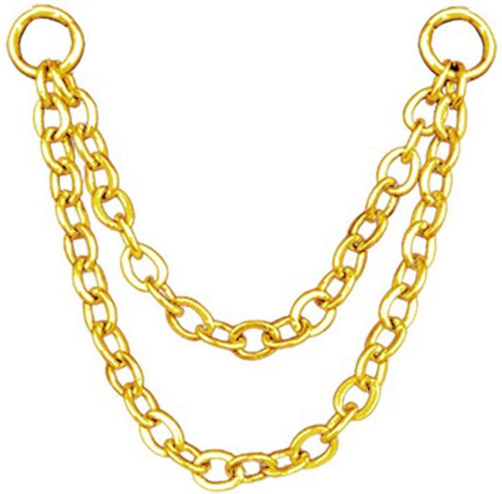 Produktbild Star Piercing Verbindungskette Basic doppelt vergoldet (ohne Messing, Chirurgenstahl 316L)