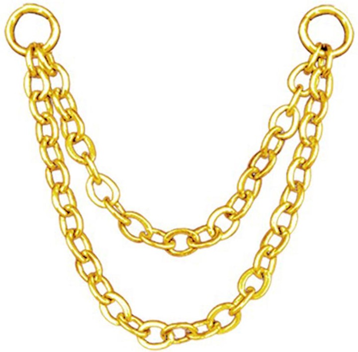 Produktbild Star Piercing Verbindungskette Basic doppelt vergoldet (ohne Messing, Chirurgenstahl 316L)