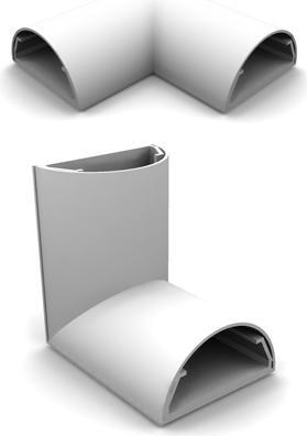 Actual product image Multibrackets Aluminum cable angle cable duct 50mm WE (5 cm)
