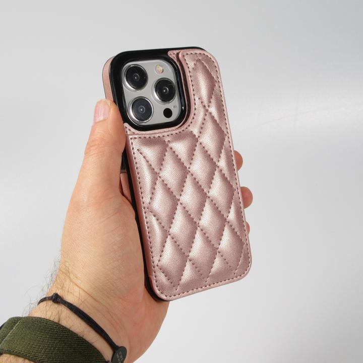 Actual product image PhoneLook Silicone case with surface and fold-out wallet (Apple iPhone 15 Pro)