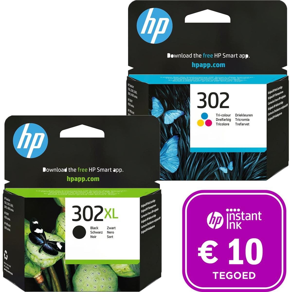HP, Cartucce, 302 - Cartuccia di inchiostro 302XL Zwart & 302 Kleur + Instant Ink tegoed (FC)