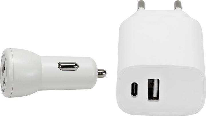 Actual product image Speedlink Wall & Car Charger Set USB-A & USB-C 15W, white (15 W)