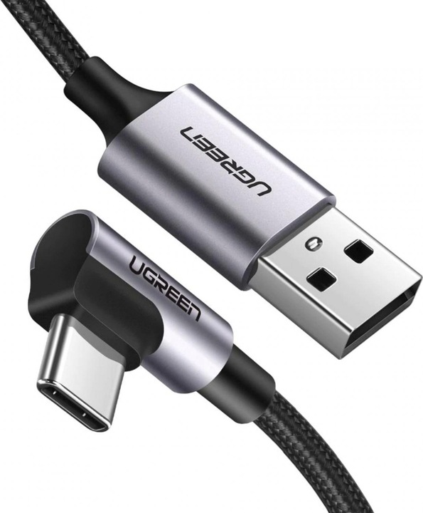 Actual product image Ugreen USB-C angled to USB-A 2.0 A data cable (2 m, USB 2.0)
