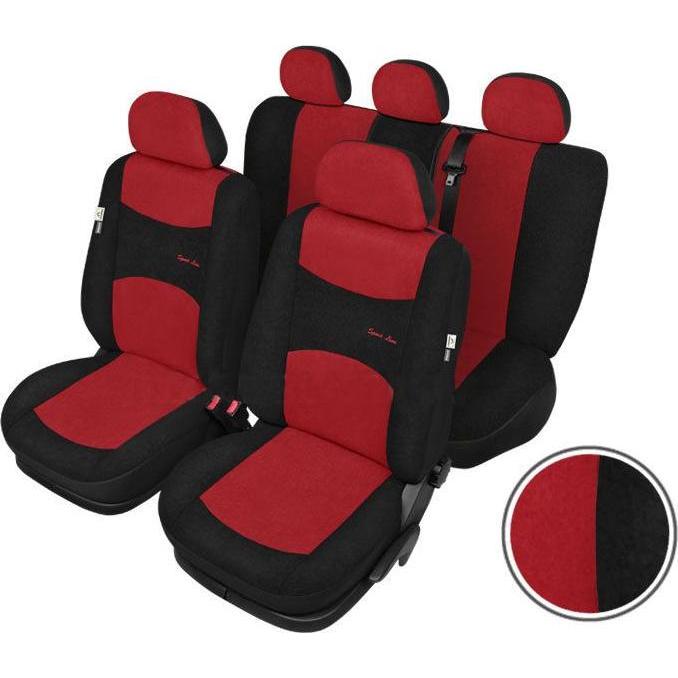 Sixtol, Coprisedili auto, Copriauto SPORT LINE+ standard, rosso-nero - 3 anni di garanzia