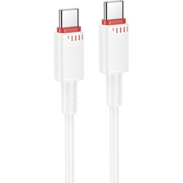 Borofone Kabel BX110 Beneficio - Type C naar Type C - 60W 3A 1 meter wit (1 m, 60 W), USB-kabel