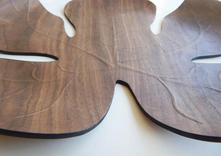 Actual product image Legnoart Walnut Serving Tray, Wood, Brown, 40.5 x 41 x 32 cm