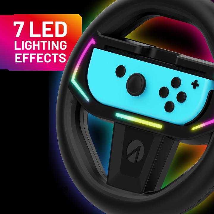 Actual product image Stealth Light-Up Joy-Con Racing Wheel (Switch)
