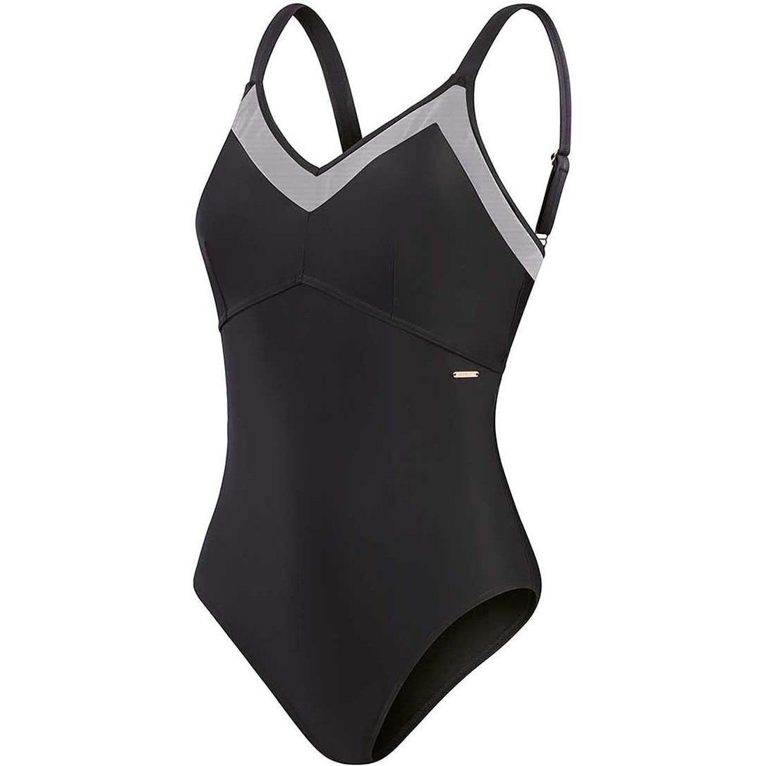 Speedo, Damen, Badeanzug, Shaping Mesh Detail 1 Piece, Schwarz, (W32/L36)