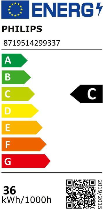 Energie-Label Philips Professional Lampe TForce Core LED HPL 36W E40 840 FR (E40, 36 W, 6000 lm, 1 x, C)