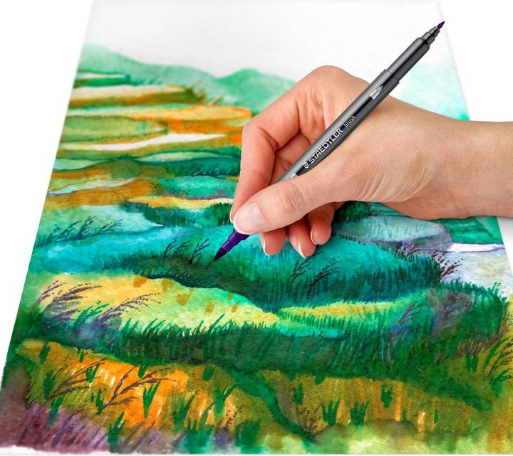 Actual product image Staedtler Double fibre-tip pens Asia, box of 6, 2 tips, line width: 1.0 (6 x)