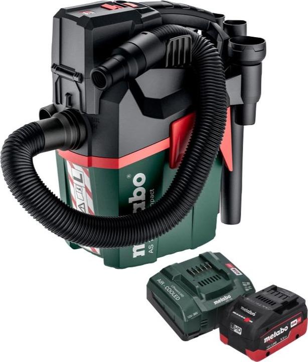 Produktbild Metabo AS 18 L PC Compact Akku Sauger 18 V 6 l IPX4 Staubklasse L Nass und Trocken + 1x Akku 5,5 Ah (Nass-Trockensauger)