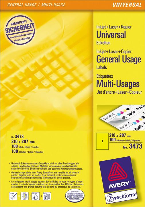 Actual product image Avery Coloured labels