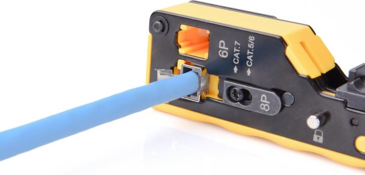 Produktbild Digitus Multimodulares Crimpwerkzeug Pass through geeignet für 6P,8P, CAT 7, EZ 8P8C Stecker (25 mm)