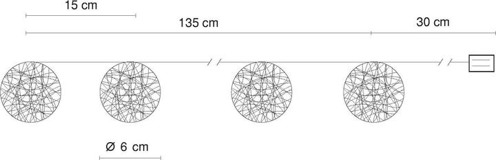 Actual product image Globo LED light chain Venuto (1.35 m)