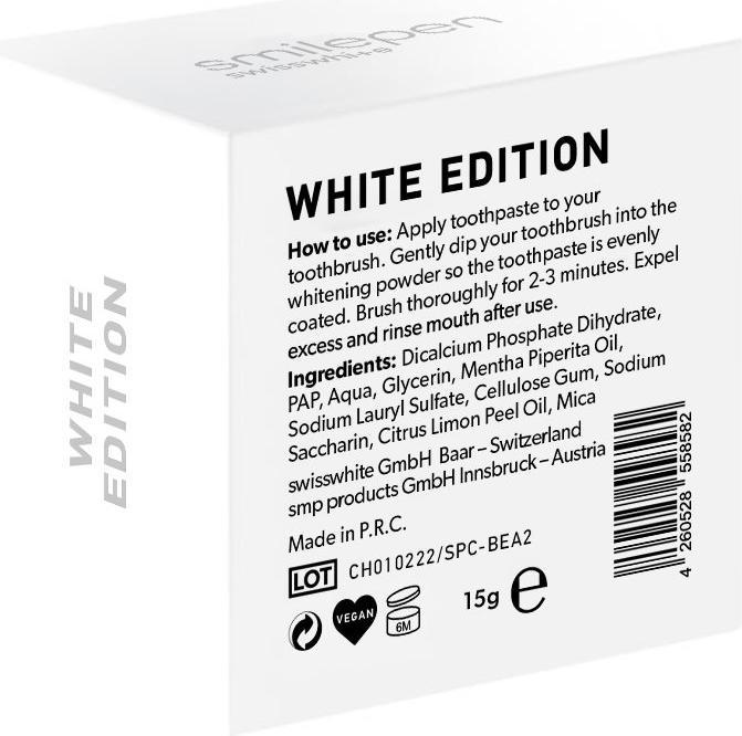 Actual product image SmilePen white edition (Bleaching powder)