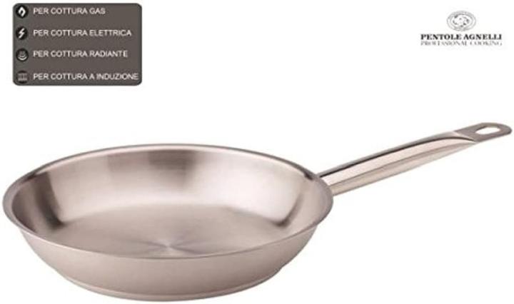 Immagine prodotto Pentole Agnelli Pan made of stainless steel 1810 with tube handle 32 cm steel (Padella per friggere, Acciaio inossidabile)